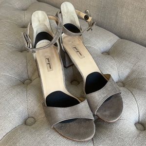 Paul Green Metallic Silver Block Heel Sandals